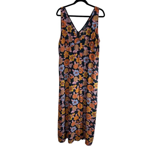Modcloth Floral V-neck Jumpsuit Women's  XL Retro Boho Festival - Picture 3 of 13